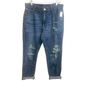 GAP Best Girlfriend Cotton Linen‎ Lyocell Jeans Distressed NWT sz 30